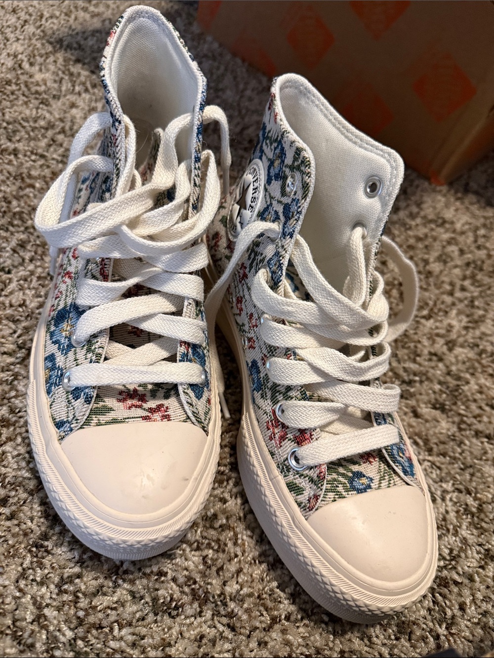 Converse White Multi Floral High-Top Sneakers